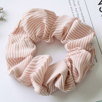 Scrunchie streep -roze