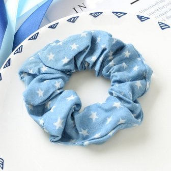 Scrunchie licht  jeans blauw - ster