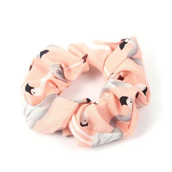 Scrunchie flamingo - Roze