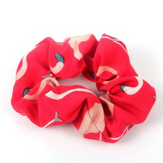 Scrunchie flamingo - Rood