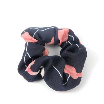 Scrunchie flamingo - D.blauw