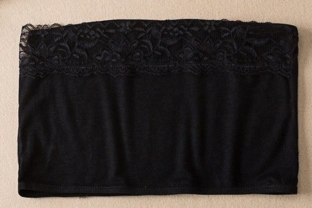 Bandeau met kant - Zwart One size