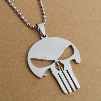 Ketting &quot;Punisher&quot; - Zilver RVS