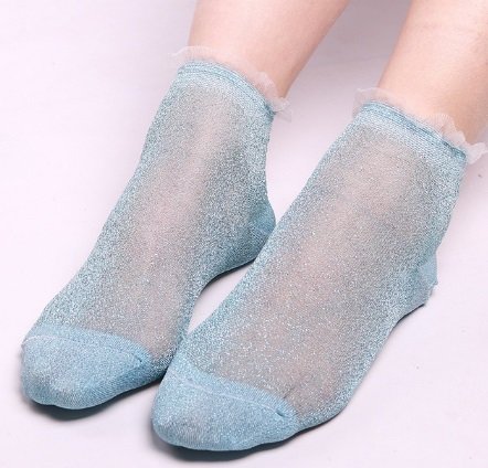 Glitter sokjes - Blauw
