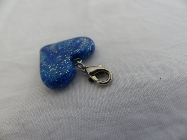 Handmade galaxy hart bedel - blauw