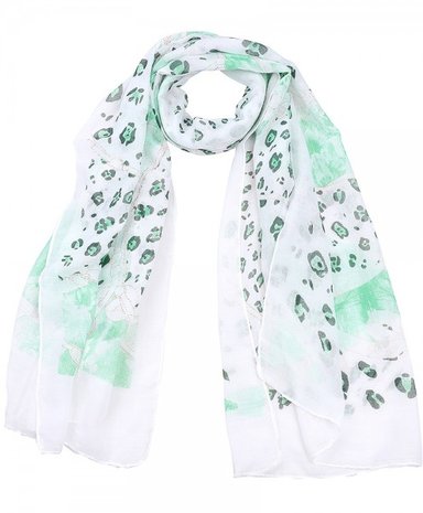 Sjaal luipaard print glitter - Groen