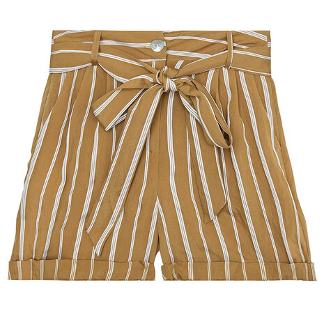 Korte broek stripes - Camel Maat S