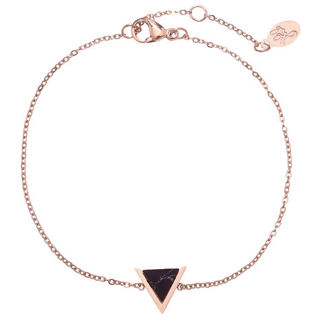 Armband marble triangle - Zwart/Goud