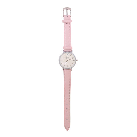 Horloge little time - Roze/zilver