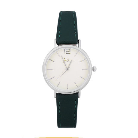 Horloge little time - Groen/Zilver