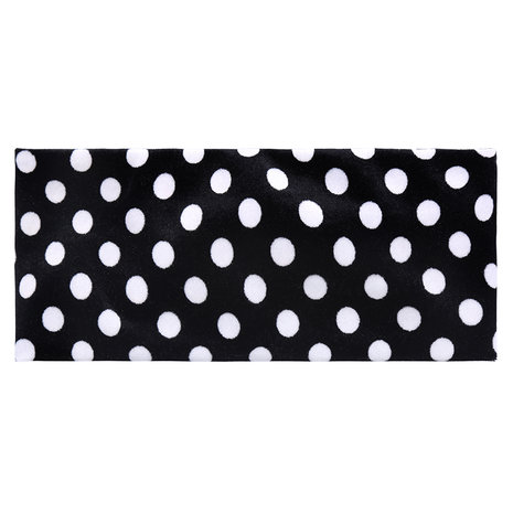 Velvet haarband dots - Zwart/wit