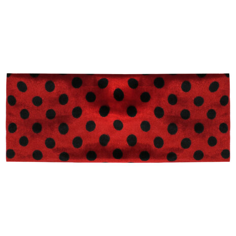 Velvet haarband dots - Rood/zwart