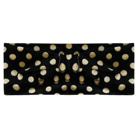 Velvet haarband dots - Zwart/Beige