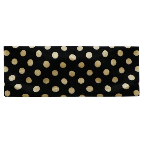 Velvet haarband dots - Zwart/Beige