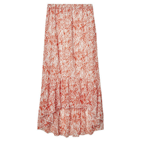 Rok flowers - Oranjerood - Maat S