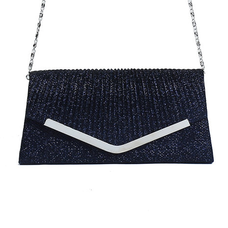 Gala tasje/clutch V - Zwart/Blauw