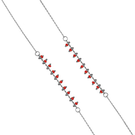 Ketting small beads - Rood