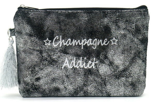 Make-up/Toilet tas champagne addict - Zwart