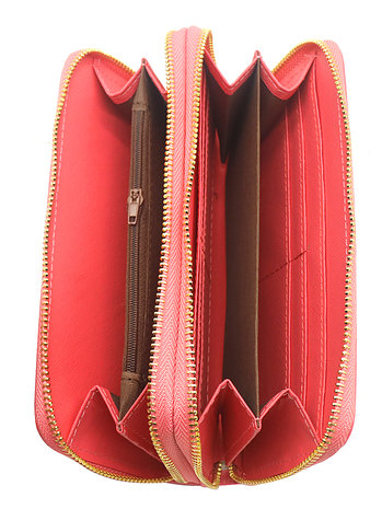Dubbele portemonnee croco -  Roze