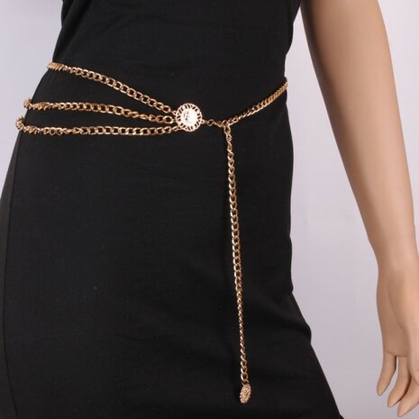 Metalen riem layered - Goud