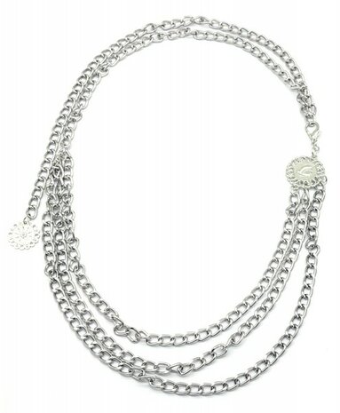 Metalen riem layered - Zilver - for me