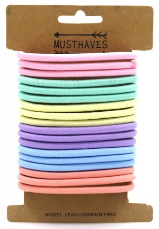 Haarelastieken pastel - Set 18 stuks