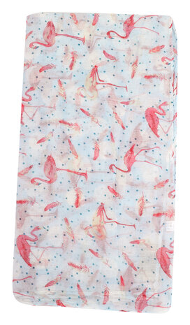 Dunne sjaal flamingo - Blauw