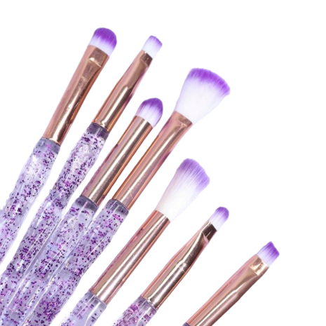 Make up brushes set 7/pc -unicorn purple glitter