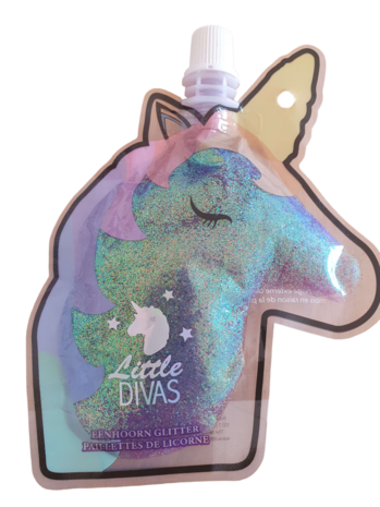 Little divas eenhoorn glitter paars