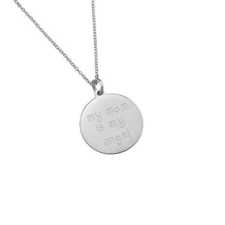 Ketting "my mom is my angel"  - Zilver