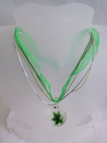 Ketting met glashanger (groen)