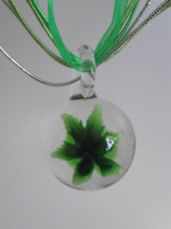 Ketting met glashanger (groen)