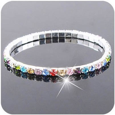 Strass armband 1 rij Blank of Multi color