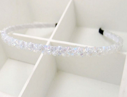 Haarband kristal kralen wit