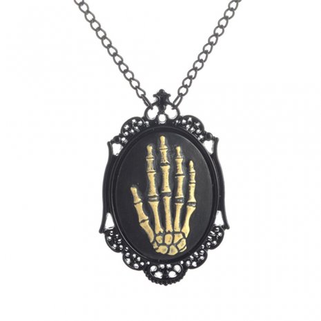 Steampunk ketting skelet hand