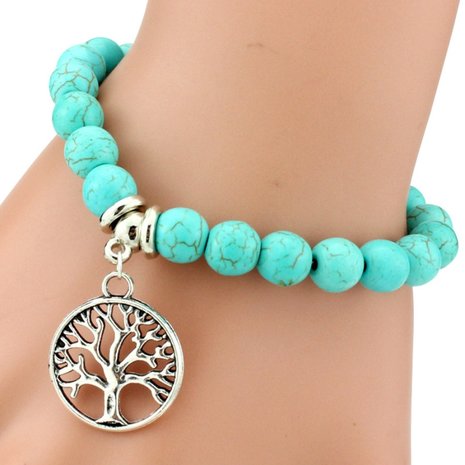 Armband turquoise levensboom