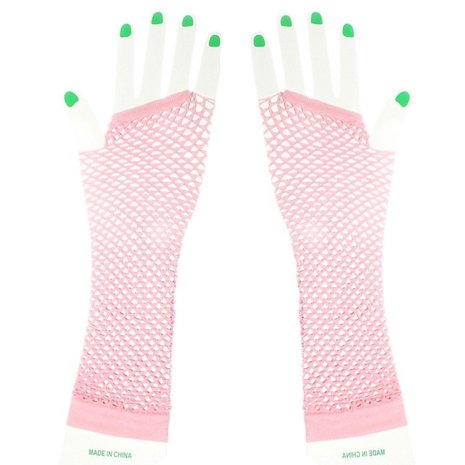 Visnet vingerloze handschoenen - lang - div kleuren