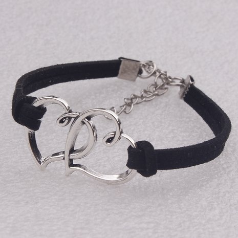 Armband heart - zwart