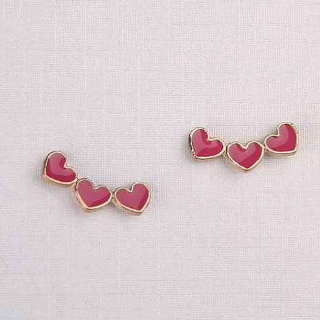 Oorbellen hearts goud/roze