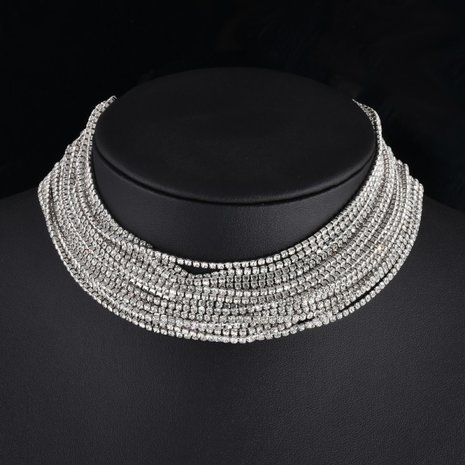 Strass choker - zilver