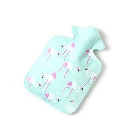 Handwarmer / mini kruik -  Blauw flamingo
