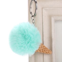 Sleutelhanger pluisbol ice - Groen