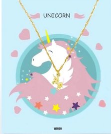 Eenhoorn/unicorn ketting met gift card - Goud