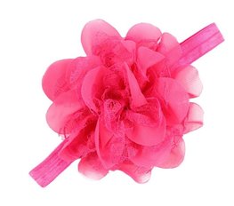 Baby/kinder haarband grote bloem - Roze