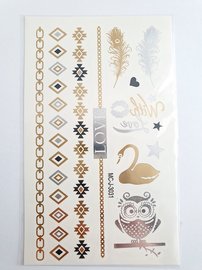 Flash tattoos love goud/zilver