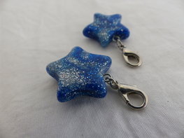 Handmade galaxy ster bedel - blauw