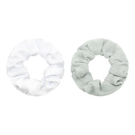 Scrunchie set glitter - Wit/Zilver