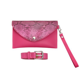 Kleine tas/Heup tas met riem snake - Fuchsia