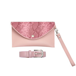 Kleine tas/Heup tas met riem snake - Roze