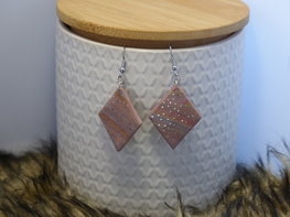 Handmade wiebertje oorbellen - multicolor glitter